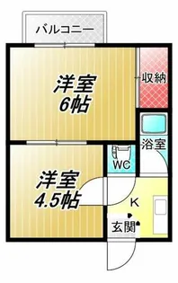 久宝寺コーポラスB棟【2階】の間取り