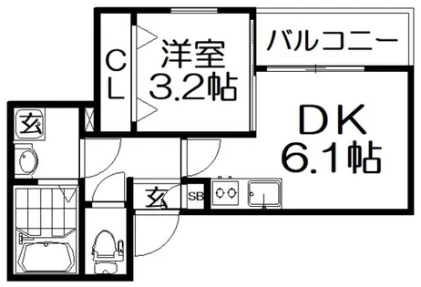 ジーメゾン寝屋川アベニール【1階】の間取り