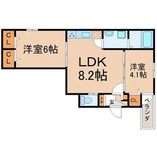 兵庫県尼崎市東七松町1丁目【アパート】の間取り