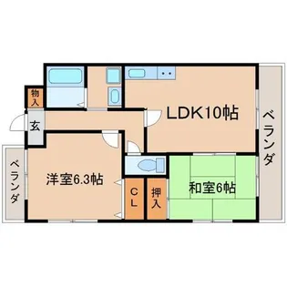 兵庫県尼崎市稲葉荘2丁目【マンション】の間取り