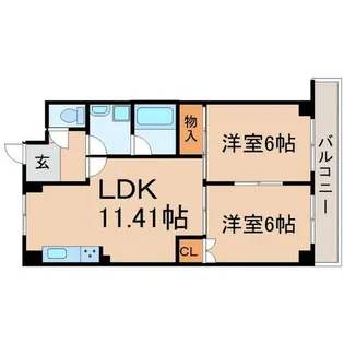 兵庫県尼崎市三反田町3丁目【マンション】の間取り