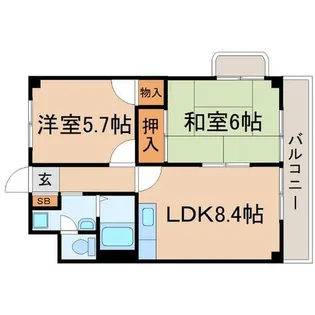 兵庫県尼崎市御園2丁目【マンション】の間取り
