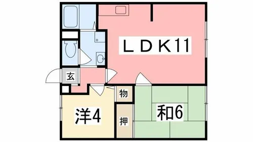 大林ハイツ【101号室】の間取り