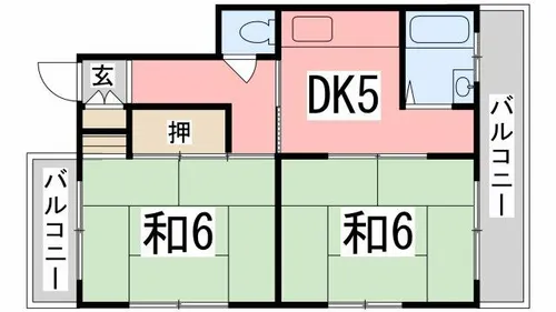 京口セントラルハイツ【3F-W号室】の間取り