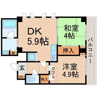 ウィンベルソロ立花【5階】の間取り