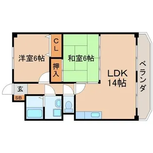 兵庫県尼崎市南清水【マンション】の間取り