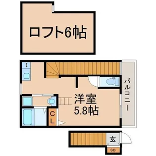 兵庫県尼崎市稲葉荘4丁目【アパート】の間取り