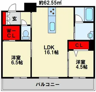グランカルム足立【2階】の間取り