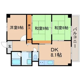 兵庫県尼崎市東園田町8丁目【マンション】の間取り