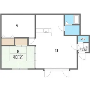 北海道札幌市手稲区富丘二条3丁目【アパート】の間取り