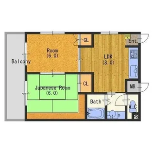 兵庫県尼崎市南武庫之荘8丁目【マンション】の間取り