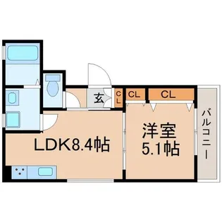 兵庫県尼崎市猪名寺2丁目【アパート】の間取り