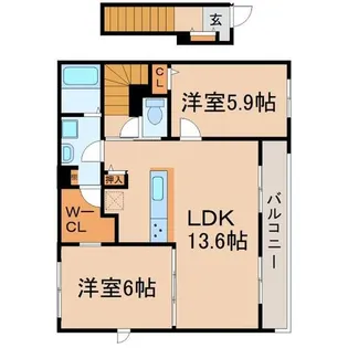 兵庫県尼崎市稲葉荘1丁目【アパート】の間取り