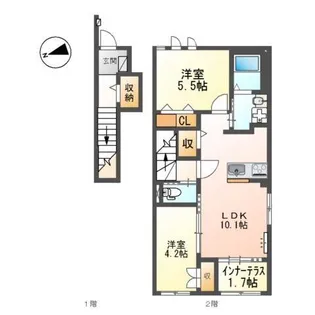 兵庫県尼崎市下坂部4丁目【アパート】の間取り