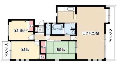 グラヂオーソ【102号室】の間取り