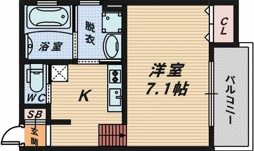 Luxe浜寺B棟【1階】の間取り