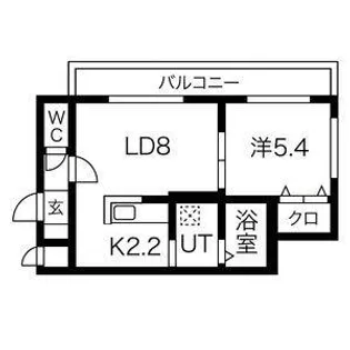 リバーサイド札幌西【4階】の間取り