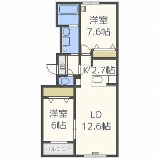 ラ・メゾン・ドゥース2【1階】の間取り