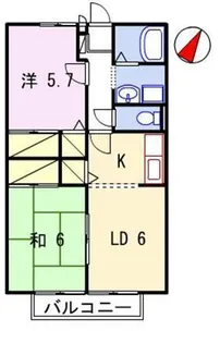 ハッピーバード円山【201号室】の間取り