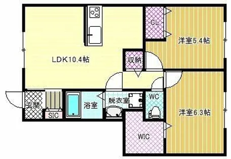 ウッドラーク桃山台【1階】の間取り
