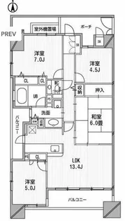 アーデンタワー新町【1404号室】の間取り