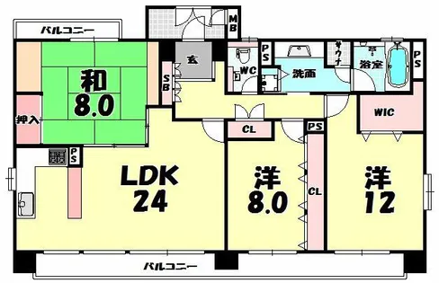 プレミール久宝寺【701号室】の間取り