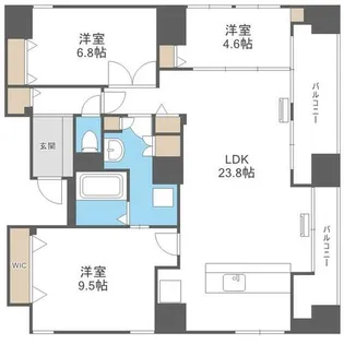 ビッグタワー大通公園【25階】の間取り