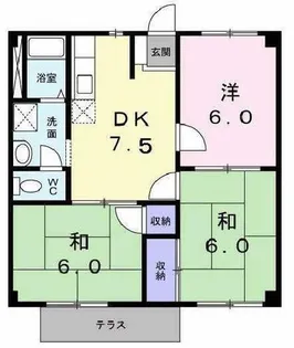 メゾンいなみ野【102号室】の間取り