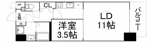 プレサンス堺筋本町エグゼブラン【6階】の間取り