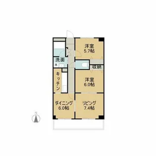 ハーモニアス桜本町【202号室】の間取り