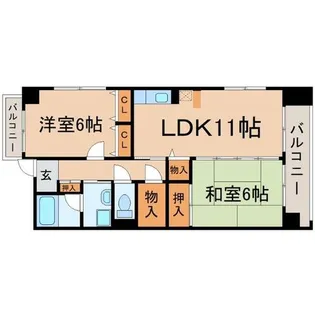 兵庫県尼崎市長洲東通3丁目【マンション】の間取り
