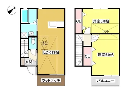 リアン ファミリオ【D号室】の間取り