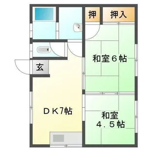 サンハイツ浜の宮【D号室】の間取り