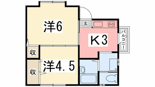 リバーハイツ【102号室】の間取り