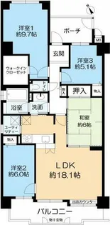 ルネ神戸北町ⅡサウスコートⅡ番館【11階】の間取り