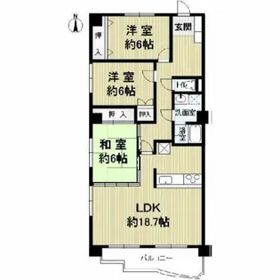 アビタシオン川島【3A号室】の間取り