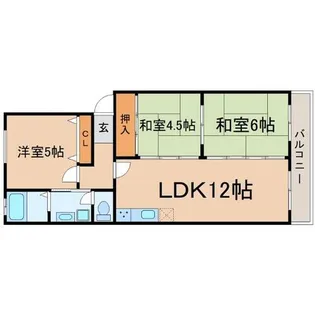 兵庫県尼崎市常松1丁目【マンション】の間取り