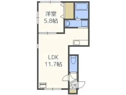 ボヌールN33【203号室】の間取り