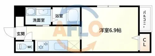 クイーンズコート天満【5階】の間取り