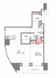 プレサンスNEO中之島公園【15階】の間取り