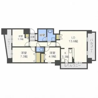 レジディア円山北五条【10階】の間取り