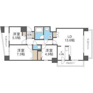 レジディア円山北五条【10階】の間取り