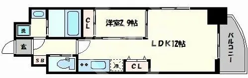 ラ・フォルム本町WEST【12階】の間取り