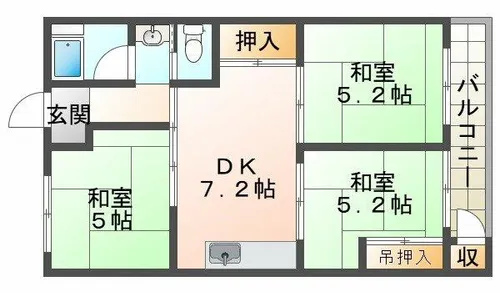 サンロイヤル霞ヶ丘【1階】の間取り