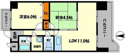 レオ住之江公園【2階】の間取り