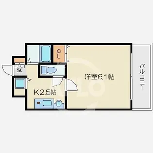 プレサンス難波OCAT前【6階】の間取り