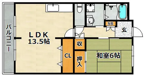ル・パレ鈴らん【302号室】の間取り