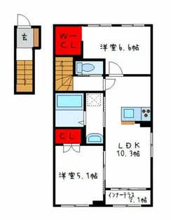 リヴォラルコート若江【202号室】の間取り