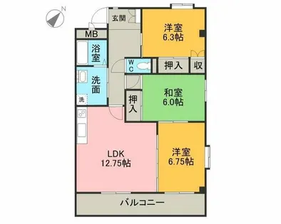 クィーンハイツ滝の水【2階】の間取り