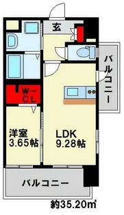 THE SQUARE Glory Residence【6階】の間取り